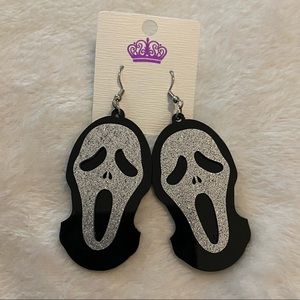 Scream horror movie glitter earrings